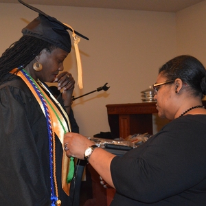 CVC student with Green Cord at 2015 Graduation